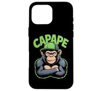 Capape Angry Chimp Monkey With Cap Tough Case for iPhone 16 Pro Max
