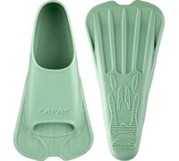 CAPAS Swim Training Fins Comfortable Silicone Swimming Floating Flippers with Mesh Bag for Kids Adult Men Women Short Blade Build Leg Strength (Green, XXL (Adults UK Size 10.5-12))