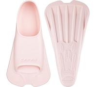 CAPAS Swim Training Fins Comfortable Silicone Swimming Floating Flippers with Mesh Bag for Kids Adult Men Women Short Blade Build Leg Strength (Pink, M (Adults UK Size 6.5-7.5))