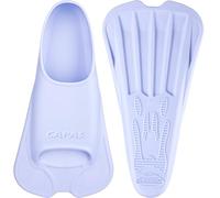 CAPAS Swim Training Fins Comfortable Silicone Swimming Floating Flippers with Mesh Bag for Kids Adult Men Women Short Blade Build Leg Strength (Purple, XS (Adults UK Size 2.5-4))