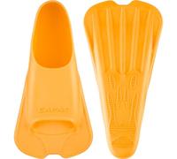 CAPAS Swim Training Fins Comfortable Silicone Swimming Floating Flippers with Mesh Bag for Kids Adult Men Women Short Blade Build Leg Strength (Orange, M (Adults UK Size 6.5-7.5))