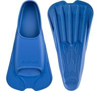 CAPAS Swim Training Fins Comfortable Silicone Swimming Floating Flippers with Mesh Bag for Kids Adult Men Women Short Blade Build Leg Strength (Blue, XS (Adults UK Size 2.5-4))
