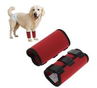 CAPASTEC 1 Pair Dog Front Leg Joint Support Hock Wrap Sleeve, Dog Front Leg Splint Knee Protection Animal Operation Damage Bandage Wrap Red Medium 6.7 x 4.5 Inches