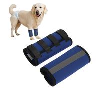CAPASTEC 1 Pair Dog Front Leg Joint Support Hock Wrap Sleeve with Reflective Strip, Dog Front Leg Splint Knee Protection Operation Damage Bandage Wrap Blue Large 8.7 Inches x 6.5 Inches