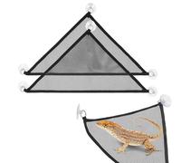 CAPASTEC 2Pcs Dragon Lizard Hammock, Breathable Mesh Reptile Hammock, Lizard Bed, Reptile Lizard Hammock for Anoles Geckos Snakes Chameleon, 13"x19"x13", Black