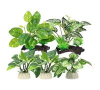 CAPASTEC, 5pcs Aquarium Plants for Betta Fish, Plastic Plants for Fish Tanks Decor, Green, 16cm-8cm / 6.30"-3.15"