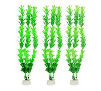 CAPASTEC Aquarium Decoration,Plastic Fish Tank Artificial Plants for Aquarium Fish Tank 12.2Inch (Green 3Pcs)