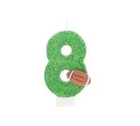CAPASTEC Birthday Candle 8 Green 1 Piece for Cake 3D Design | Paraffin Wax, Onion Powder, Decoration, 7.5 x 4 cm, Glow in the Dark, Smokeless, Cake Topper, Cake Decoration