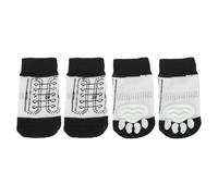 CAPASTEC Dog Socks Non-Slip Shoe Pattern Socks Dog Cats Pet Inner Socks Paw Protection and Traction Thanks to Silicone Gel for Dogs Cats 1 Set (4 Pieces) Small