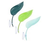 CAPASTEC Frog Habitat Leaves, Artificial Plant Decoration with Suction Cups, Reptile Tank Decoration for Frog Lizards, Dark Blue, Green, Blue, 3 Pcs