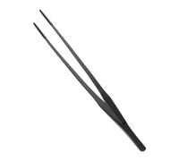 CAPASTEC Reptile Feeding Tongs, Stainless Steel Lizard Feeding Tongs, Aquarium Straight Feeding Tweezers for Reptiles with Rubber Tip, Terrarium Feeding Tong for Gecko, 14.96" Length, Black