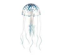 CAPASTEC Silicone Fluorescent Jellyfish Glow Ornaments, Fish Tank Jellyfish Decoration with Suction Cup (Blue)