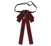 CAPASTEC Women's Adjustable Vintage Pre-Tied Bow Brooch Bow Ribbon Bowknot Rhinestone Accessory Wedding Party, 1, Stainless Steel