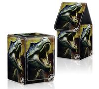 CAPAUNVDA Card Deck Box for MTG Commander Trading Cards with Magnetic Closure,Premium Card Storage Box Case Cover for MTG TCG CCG Magic Cards,Roaring Dinosaur