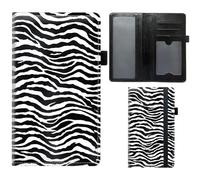 CAPAUNVDA Checkbooks Cover for Men and Women,Leather Wallet Checkbook Case with Pen Holder RFID Blocking for Personal Checkbook Duplicate Checks, Zebra Stripes, Minimalist