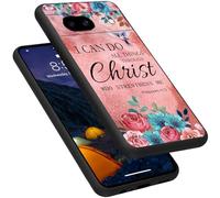 CAPAUNVDA for Google Pixel 8A Case,Slim Lightweight Black Soft TPU Ultra-Thin Silicone Cover for Google Pixel 8A，Bible Philippians 4-13