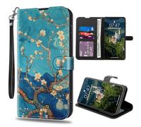 CAPAUNVDA for iPhone 14 Pro Max 6.7 inch Wallet Case with Credit Card Slots Holder, PU Leather Shockproof RFID Blocking Cover for iPhone 14 Pro Max 6.7 inch,Blossom Almond Tree