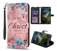 CAPAUNVDA for Samsung Galaxy S23 Ultra 5G 6.8 inch Wallet Case with Credit Card Slots Holder, PU Leather Shockproof RFID Blocking Cover for Samsung Galaxy S23 Ultra 5G 6.8 inch,Bible Philippians 4-13
