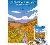 Cape Breton Highlands Art Jigsaw Puzzles 1000 Piece for Adults Enhance Focus for Better Performance Quiet Soothing Playtime Fun (50x75cm)