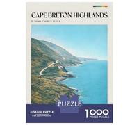 Cape Breton Highlands Coastal Road 1000 Piece Jigsaw Puzzle, Historic Square Architecture, Screen-Free Fun, Matte Printed Jigsaw, for Travel Lovers, 52x38cm/1000pcs