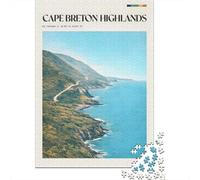 Cape Breton Highlands Coastal Road Adult Paper Puzzle, Historic Square Architecture, 1000 Pieces for Adults, Birthday Gift for Home Décor Fans, Weekend Hobby, 70x50cm/1000pcs