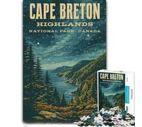 Cape Breton Highlands National Park Vintage P Jigsaw Puzzle, 300 Pieces | Clear image details - a simple way to organise the image in spare time.