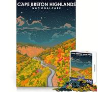 Cape Breton Highlands Park 1000 Piece Jigsaw Puzzle for Adults Mind Exercise Cozy Pastime Exact Cut Chic Xmas Gift (38x26cm)