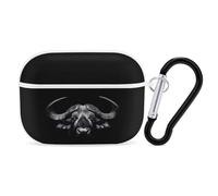 Cape Buffalo Funny Headphone Cases Compatible with AirPods Pro Hard PC Protective Cover with Keychain