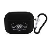 Cape Buffalo Funny Headphone Cases Compatible with AirPods Pro Hard PC Protective Cover with Keychain
