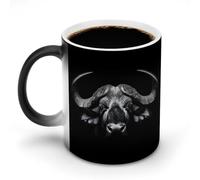 Cape Buffalo Heat Sensitive Color Changing Coffee Mug Funny Ceramic Cup Gift for Men Women