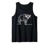 Cape Buffalo Line Art Minimalist Wildlife Drawing Design Tank Top
