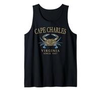 Cape Charles Virginia Blue Crab Since 1607 Tan Letters Tank Top