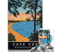 Cape Cod Beach 1000 Piece Jigsaw Puzzles for Teenagers,Learning Educational Toy for Is Ideal As A Gift for The Whole Family 50x75cm