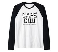 Cape Cod Massachusetts - Cape Cod MA Block Raglan Baseball Tee