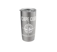 Cape Cod Massachusetts Nautical Anchor Compass Vintage Stainless Steel Insulated Tumbler