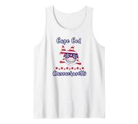 Cape Cod Massachusetts Patriotic Shark American Flag Tank Top