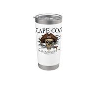 Cape Cod Massachusetts Pirate Skull Since 1691 Black Stainless Steel Insulated Tumbler