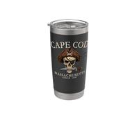 Cape Cod Massachusetts Pirate Skull Since 1691 Ivory Stainless Steel Insulated Tumbler