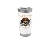 Cape Cod Massachusetts Pirate Skull Since 1691 Orange Stainless Steel Insulated Tumbler