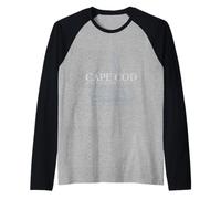Cape Cod Massachusetts, Sailboat Design Raglan Baseball Tee