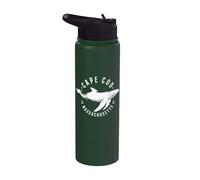 Cape Cod Massachusetts Souvenir Whale Ocean Nautical Stainless Steel Insulated Water Bottle