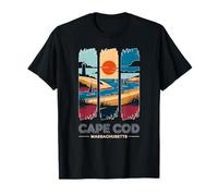 Cape Cod Massachusetts Vintage Travel Sailboat Beach T-Shirt