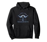 Cape Cod Massachusetts Vintage Whales Anchor Nautical Pullover Hoodie