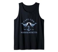 Cape Cod Massachusetts Vintage Whales Anchor Nautical Tank Top
