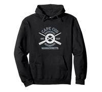 Cape Cod National Seashore Massachusetts Vintage Nautical Pullover Hoodie