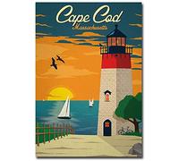 Cape Cod Vintage Travel Art Refrigerator Magnet Size 2.5" x 3.5"