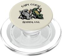 Cape Coral Florida USA Funny Manatee and Alligator Design PopSockets PopGrip for MagSafe