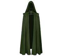 Cape Costume Full Length Deluxe Hooded Cloak Long Velvet Cape for Halloween Cosplay Costumes Robe Cloak Two Piece Set Queen Cape Costume Devil Cloak Green