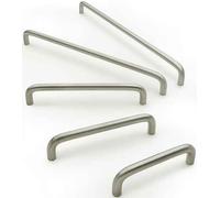 Cape D Handle for Kitchen/Bedroom/Cabinet/Door/Cupboard/Drawer Handle Ø 10mm - Brushed Stainless Steel (Length: 74mm/Hole Centres: 64mm/A: 32mm)