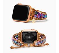 Cape Diablo Compatible with Apple Watch Band 49mm 45mm 41mm 44mm 42mm 40mm 38mm Boho Handmade Watch Strap for Women for iWatch SE/Ultra Series 9 8 7 6 5 4 3 2 Moonlight Jasper